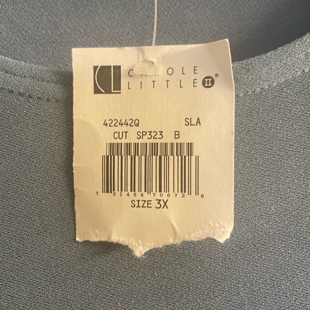 CL Carole Little NWT Ultra Flattering & Comfy Slate Blue Jersey Shirt, 3X, XXXL - Picture 3 of 7